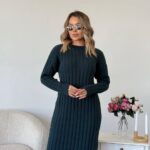 Сукня базова жіноча в’язана смарагдова 00351