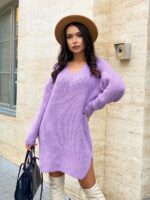 Сукня-туніка жіноча в’язана – колір лаванда 00389