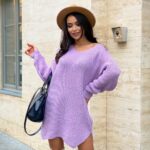 Сукня-туніка жіноча в’язана – колір лаванда 00389