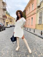 Сукня-туніка жіноча в’язана – колір молоко 00388