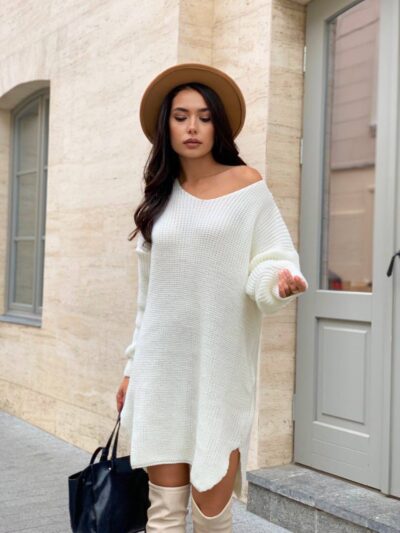 Сукня-туніка жіноча в’язана – колір молоко 00388