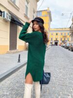 Сукня-туніка жіноча в’язана – колір пляшка 00387