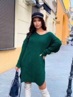 Сукня-туніка жіноча в’язана – колір пляшка 00387