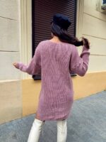 Сукня-туніка жіноча в’язана – колір пудра 00385