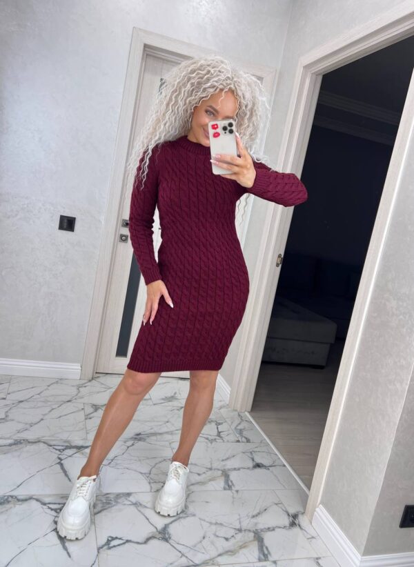 suknya-vyazana-zhinocha-koloru-bordo-00337-2 Сукня в’язана жіноча кольору бордо 00337