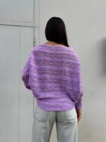 Светр в’язаний жіночий короткий бузковий 00343