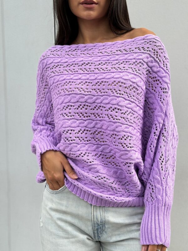 svetr-vyazanyj-zhinochyj-korotkyj-buzkovyj-00343-13 Светр в’язаний жіночий короткий бузковий 00343