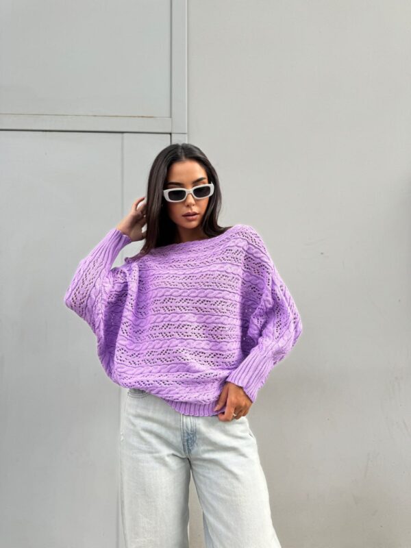 svetr-vyazanyj-zhinochyj-korotkyj-buzkovyj-00343-14 Светр в’язаний жіночий короткий бузковий 00343