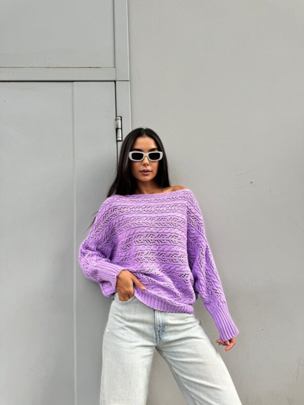 svetr-vyazanyj-zhinochyj-korotkyj-buzkovyj-00343-16 Светр в’язаний жіночий короткий бузковий 00343