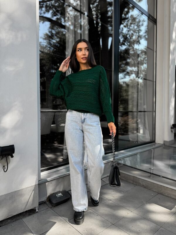 svetr-vyazanyj-zhinochyj-korotkyj-smaragdovyj-00344-2 Светр в’язаний жіночий короткий смарагдовий 00344