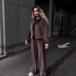 Велюровий костюм жіночий шоколадний 00382