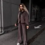 Велюровий костюм жіночий шоколадний 00382