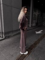 Велюровий костюм жіночий шоколадний 00382