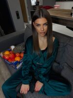 Велюровий костюм жіночий смарагдовий 00383