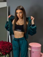 Велюровий костюм жіночий смарагдовий 00383