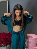 Велюровий костюм жіночий смарагдовий 00383