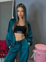 Велюровий костюм жіночий смарагдовий 00383