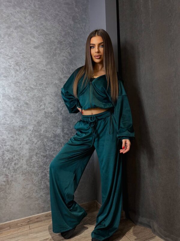 Велюровий костюм жіночий смарагдовий 00383