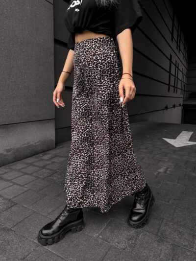 Жіноча спідниця леопардова довга 00392