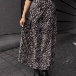 Жіноча спідниця леопардова довга 00392