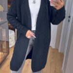 Жіночий в’язаний кардиган чорного кольору 00353