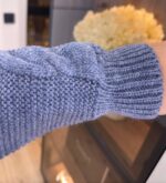 Жіночий в’язаний кардиган кольору джинс 00357