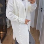 Жіночий в’язаний кардиган молочний 00354