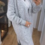 Жіночий в’язаний кардиган сірого кольору 00355