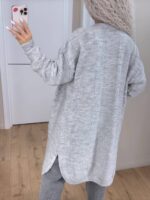 Жіночий в’язаний кардиган сірого кольору 00355