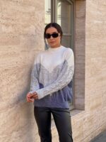 Жіночий в’язаний светр з низьким горлом 00393