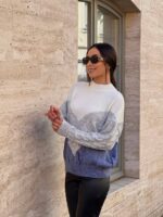 Жіночий в’язаний светр з низьким горлом 00393