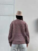 Жіночий в’язаний светр з низьким горлом світло-блакитний 00375