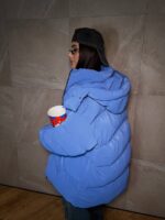 (Копія)Пуховик жіночий оверсайз кольору бургунді 00420 00421