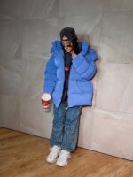 (Копія)Пуховик жіночий оверсайз кольору бургунді 00420 00421