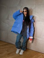 (Копія)Пуховик жіночий оверсайз кольору бургунді 00420 00421