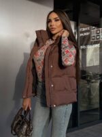 Жилетка жіноча коричнева коротка 00416