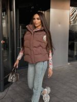 Жилетка жіноча коричнева коротка 00416