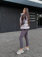 Жилетка жіноча сіра коротка 00415