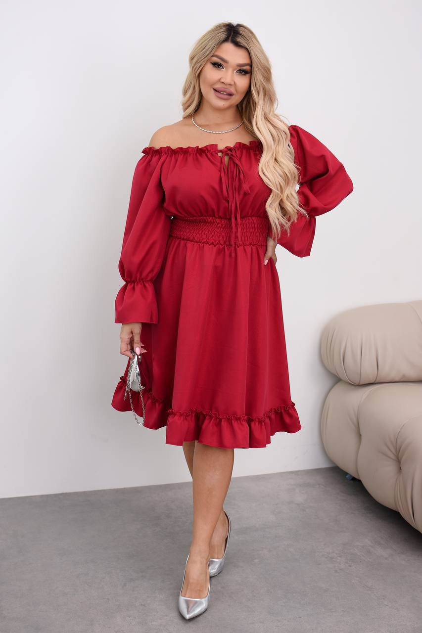 zhinocha-suknya-z-regulyuvannyam-na-grudyah-chervonogo-koloru-00455-sa-250-red-1 Жіноча сукня з регулюванням на грудях червоного кольору 00455