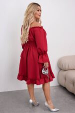 Жіноча сукня з регулюванням на грудях червоного кольору 00455