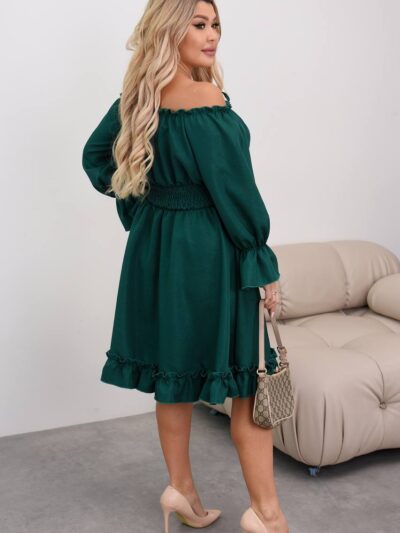 Жіноча сукня з регулюванням на грудях ізумрудного кольору 00457