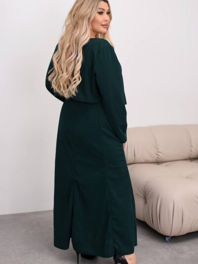 Жіночий костюм сукня з болеро зеленого кольору 00461