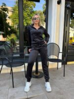 (Копія)Жіночій спортивний костюм на блискавці кольору графіт 00512 00513