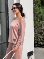 (Копія)Жіночий костюм зі спущеним плечем синього кольору 00503 00504