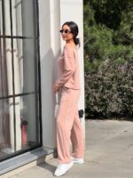 (Копія)Жіночий костюм зі спущеним плечем синього кольору 00503 00504