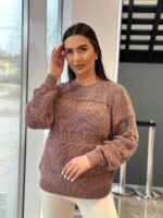 Тонкий жіночий светр кольору темна пудра 00493