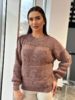 Тонкий жіночий светр кольору темна пудра 00493