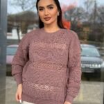 Тонкий жіночий светр кольору темна пудра 00493