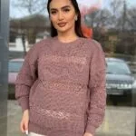 Тонкий жіночий светр кольору темна пудра 00493