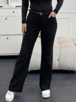 Жіночі вельветові штани чорного кольору 00495